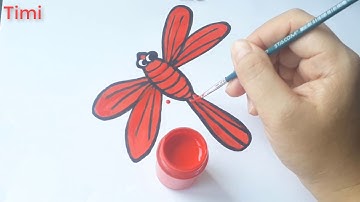 Hướng dẫn bé vẽ và tô màu con chuồn chuồn