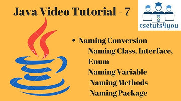 Java Video Tutorials  - 7 Naming Conversion