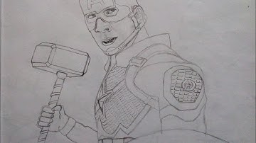 Draw: captain america with mjolnir/ avengers endgame