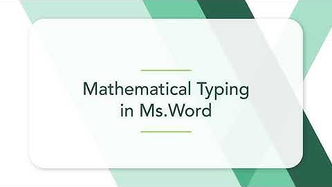 Mathematical Typing in Ms.Word for Actuarial Exams