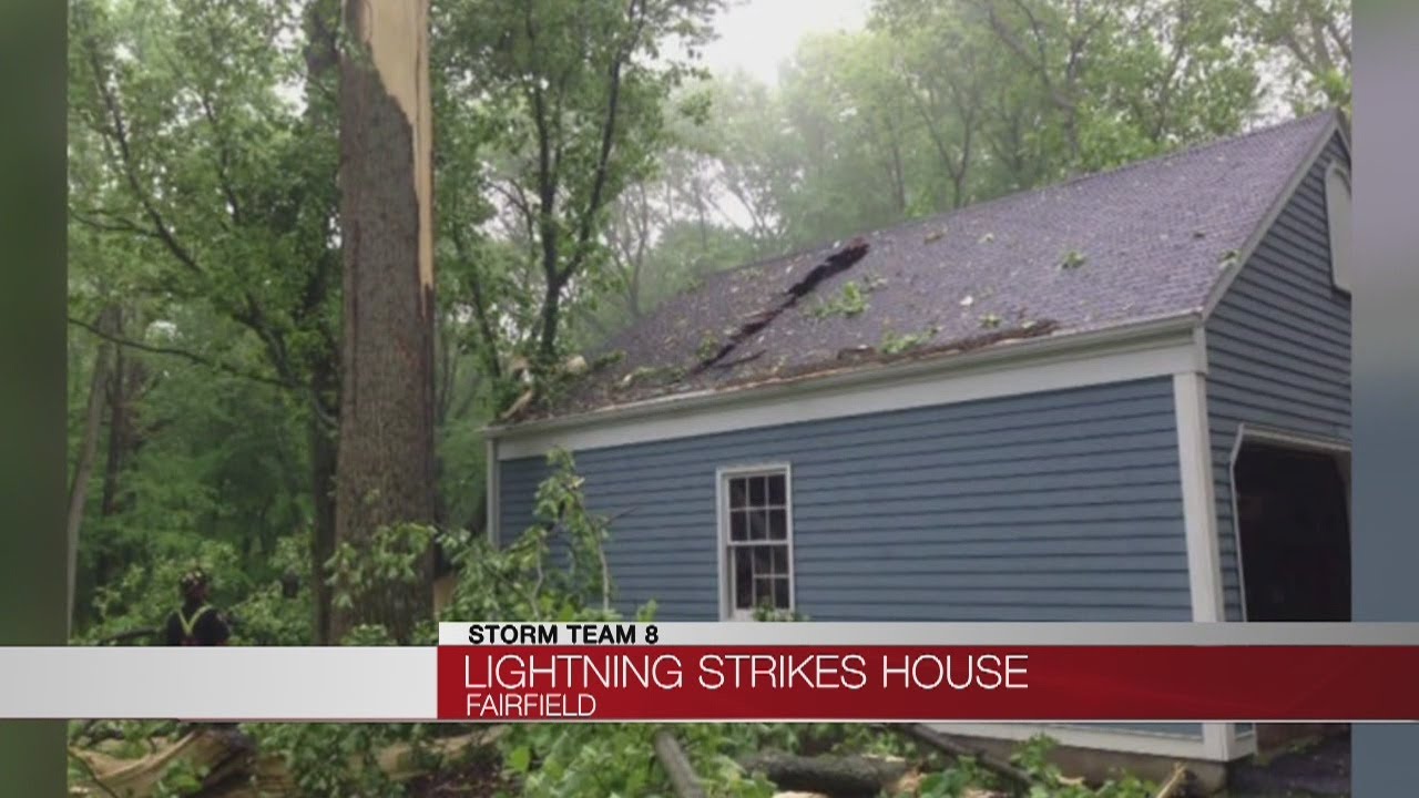 Lightning strikes house - YouTube