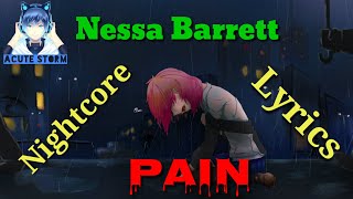 Nightcore - Pain [Nessa Barrett] Lyrics