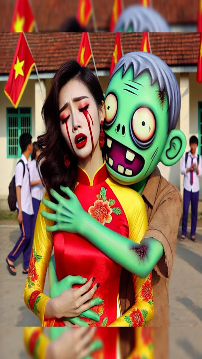 Zombie vào trường học và cái kết #nhinhi #ai #shortsai #plantsvszombies #cogiao