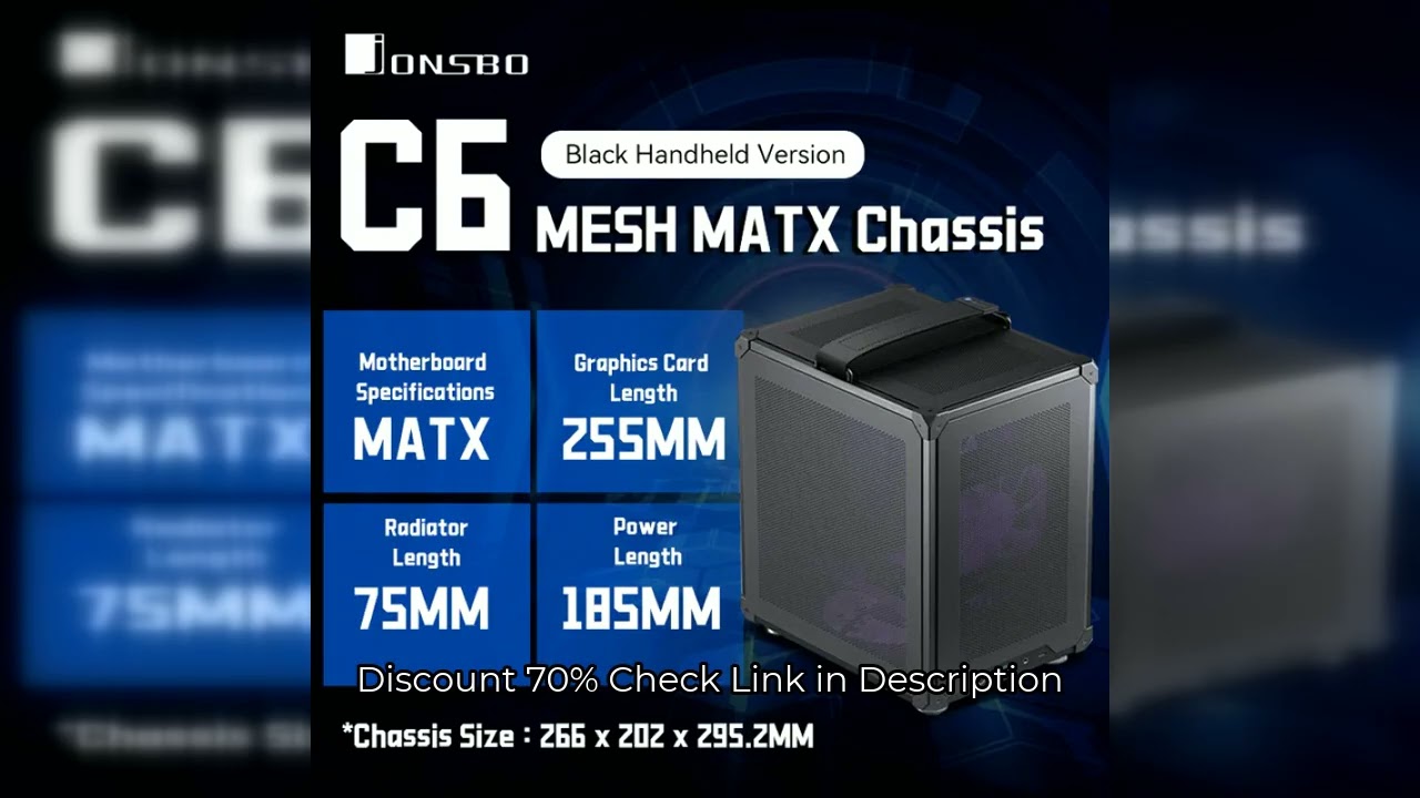 JONSBO C6 MATX Mini ITX Case For PC Type-C ATX Power Portable Mini Desktop Mesh Chassis Computer PC