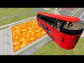Cars vs Lava Pools Monster Truck, School Bus, Tractor #60 – BeamNG.Drive | BeamNG-Destruction