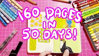 160 Pages In 50 Days  Mixed Media Sketchbook Tour