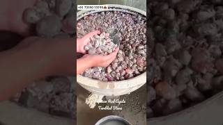 African Red Agate Tumbled Stones Being Polished In Machine