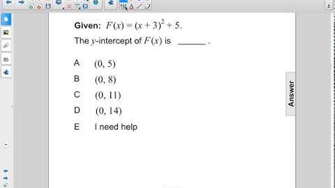 Algebra I Non Linear Functions Graph Quad Vertex Pt 3 Q53