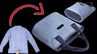 DIY easily and simply a luxury bag out of an old sweater!
