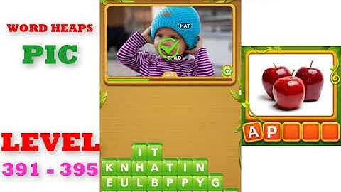 Word Heaps: Pic Puzzle Level 391 - 395 | All Answers | Walkthrough