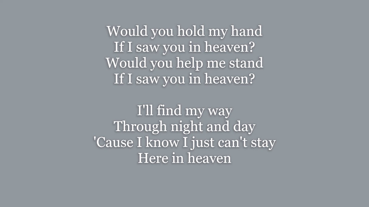 A letra de Tears in heaven do Eric Clapton 