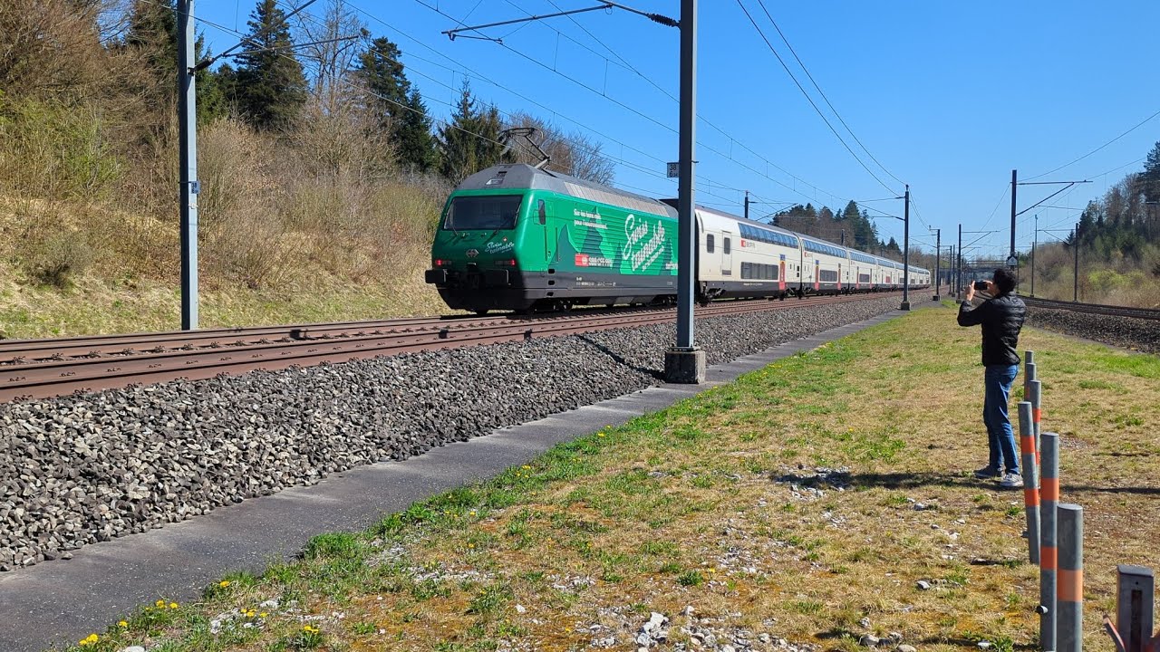 Fast Trains on one of switzerlands fastest lines