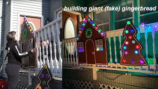 Building Giant (fake) Gingerbread Decorations! | How To Build Outdoor Gingerbread House | MPCNC