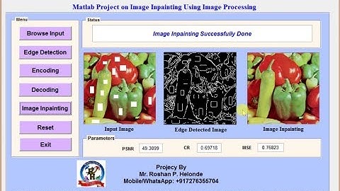 Image Inpainting using Image Processing Matlab project code
