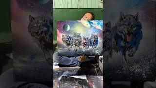 She asked you to upgrade this  canvas with spray painting!#スプレーアートエデン#スプレーアート