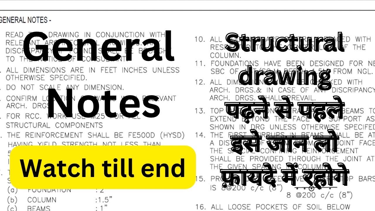 General notes for structural drawing | Read general notes before ...