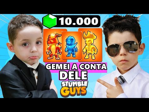 I SURPRISED MY LITTLE BROTHER IN STUMBLE GUYS I MAXED OUT HIS ACCOUNT LUCK SPIN - Piero Start Games