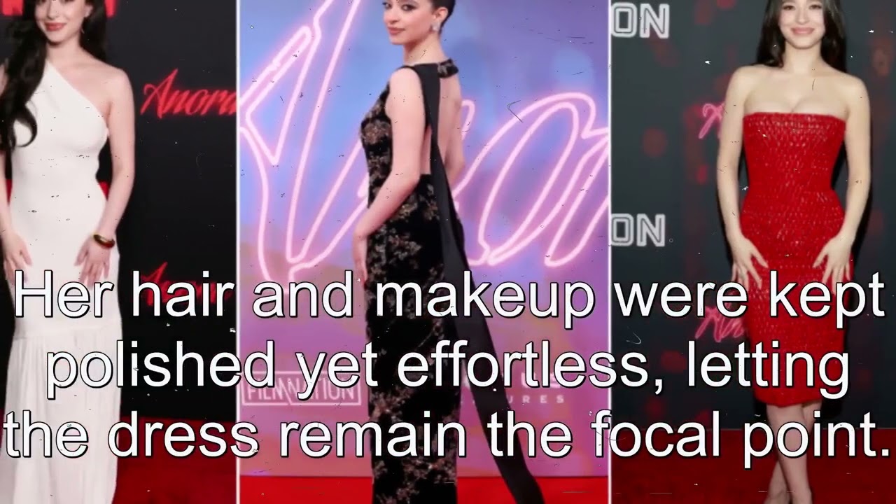 mikey madison red dress Mikey Madison in Schiaparelli at the ANORA New York Premiere