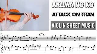 [Free Sheet] Akuma No Ko - Attack On Titan [Violin Sheet Music]