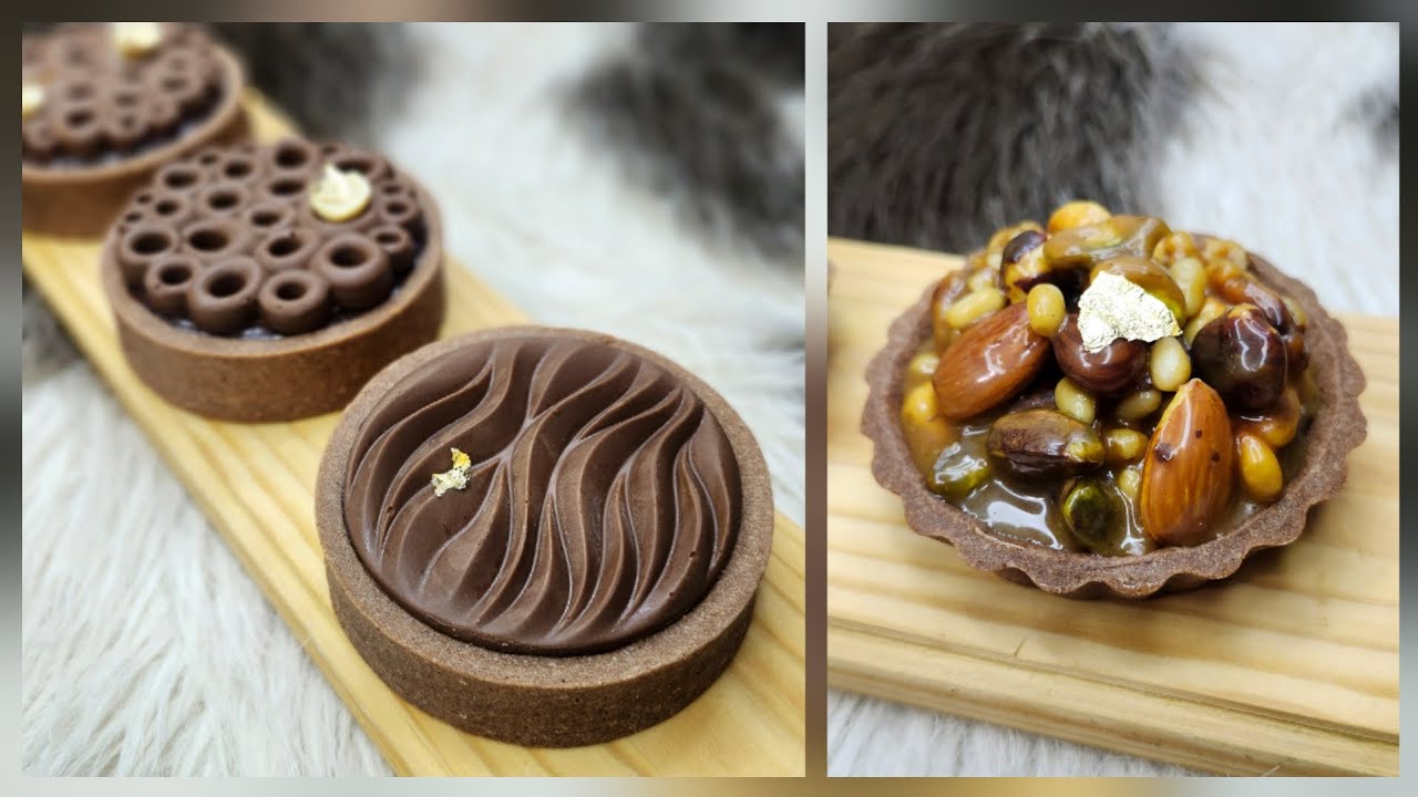 تارتولات الشكولا والمكسرات/ كراميل/ قاناش الشكولا/ caramel beurre salé/ganache chocolat Fève Tonka