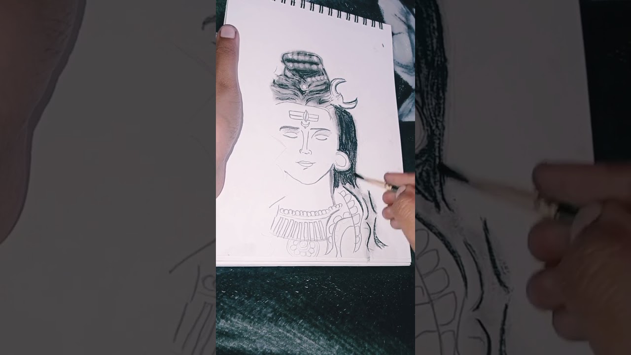 #artworkschannel #charcoal work #shivji 🧿🧿
