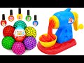 Satisfying Video L How To Make Rainbow Noddles With Stress Balls Nail Polish Cutting ASMR 