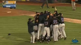 Akron wins the Eastern League on a strikeout