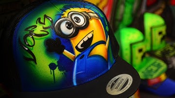 Airbrushing a Minion Hat in 7 min
