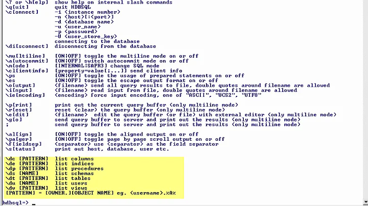 SAP HANA Academy   SAP HANA Administration  hdbsql   Getting Started SPS 11