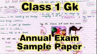 Class 1 Gk | Class 1 Gk Worksheet |Class 1 Gk Question Paper for Annual Exam | Grade 1 Gk