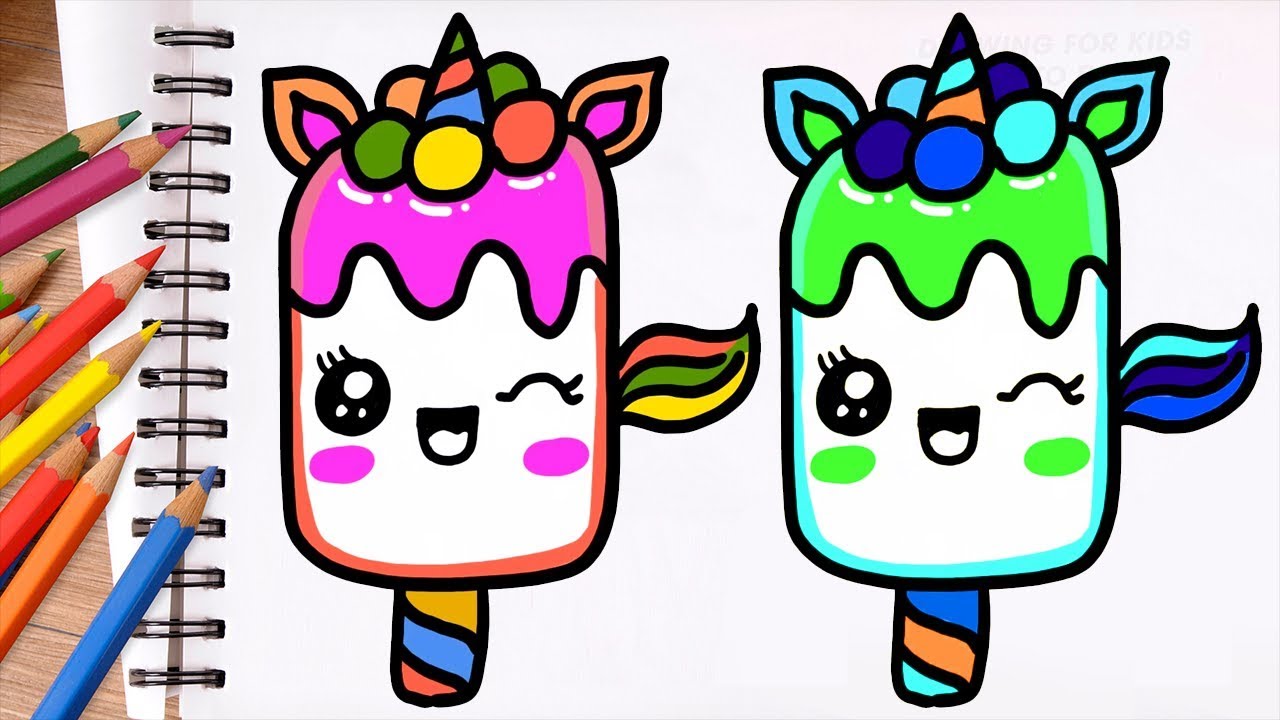 Dessin Et Coloriage Glace Licorne Kawaii Dessin Facile Dessin Kawaii Youtube