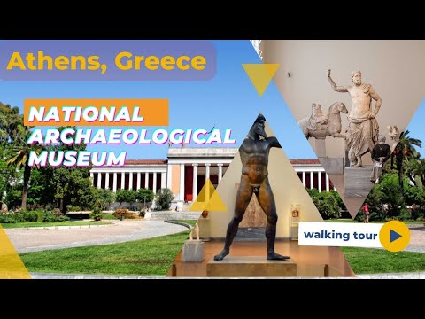 Greece Athens National Archaeological Museum walking tour 4k video