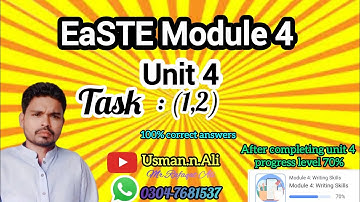 EaSTE Module 4 Unit 4 All Task @Usman.n.