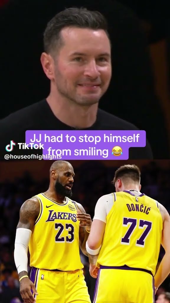 JJ had to stop himself from smiling #hoodnews #jjredick #trending #lakers #lukadoncic #lebronjames