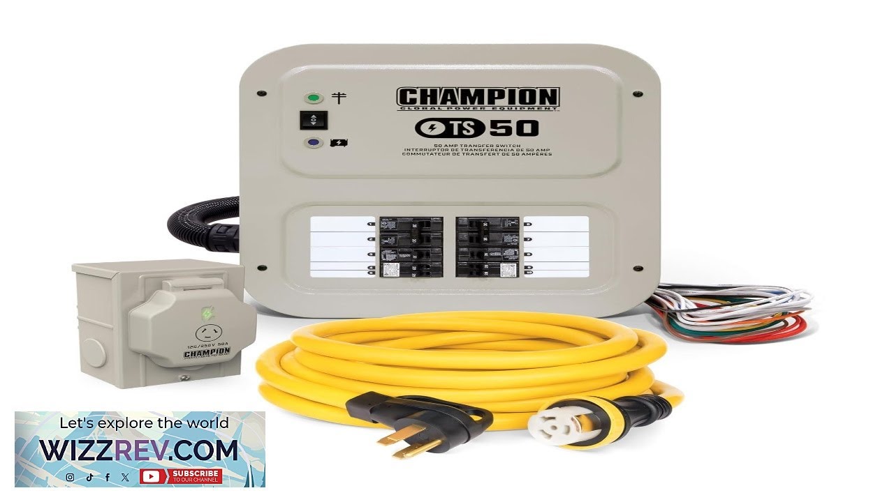 Champion Power Equipment, ручной переключатель нагрузки 50 А для помещений с 30-футовым генератором