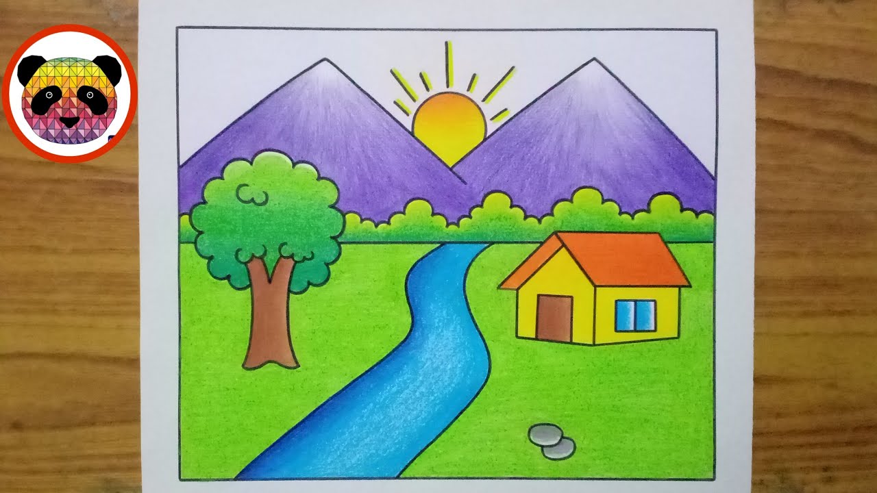 Beautiful Scenery Drawing | Scenery drawing for kids, Art drawings for  kids, Easy scenery drawing