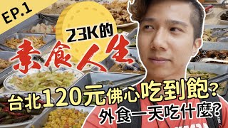 台北120元佛心吃到飽？外食一天吃什麼？ 23K的素食人生EP ...