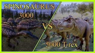 JURASSIC WORLD 5000 T-REX vs 3000 SPINOSAURUS -  Ultimate Epic Battle Simulator screenshot 3