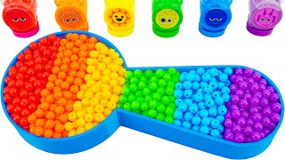 Satisfying Video | How To Make Rainbow Spoon With Mixing Beads Cutting ASMR | Magic Sand B