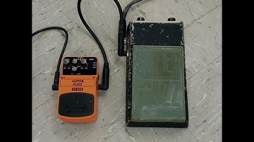 Comparing a Behringer Super Fuzz SF 300 vs. 67 Arbiter Fuzz Face, 69 Univox Super Fuzz, 74 Rams Head