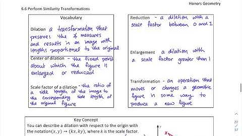 H Geometry 6.6 Perform Similarity Transformations