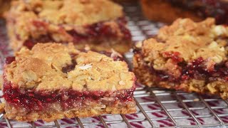 Raspberry Oatmeal Squares Recipe Demonstration - Joyofbaking.com