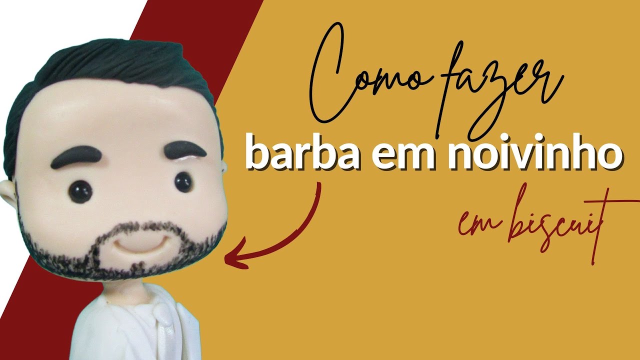 Como fazer barba em biscuit para Noivinho