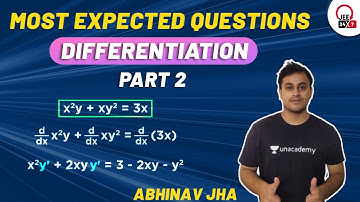 JEE Maths: Differentiation | Most Expected Questions Part 2 | JEE 24x7 | Abhinav Jha