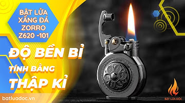 Hộp Quẹt Bật Lửa Xăng Đá Zorro Z620 -101 Thiết Kế Họa Tiết Hoa Sen Xoay Đẹp Độc Lạ