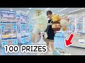 Getting 100 PRIZES!? CRANE GAME CHALLENGE