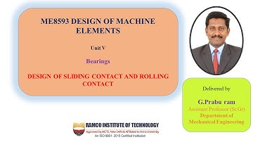 ME8593 - DME - Unit V - Bearings - Design of Sliding (Journal) Bearing