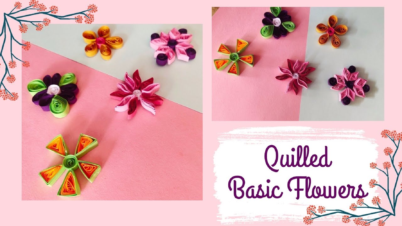 How to make quilled flowers Quilled flowers for beginners Basic