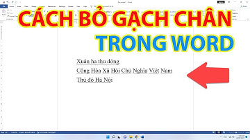 Cách Bỏ Gạch Chân Trong Word