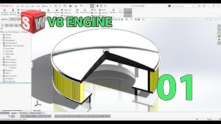 Project 02: V8 Engine - 01. Air Filter - Solidworks Tutorial